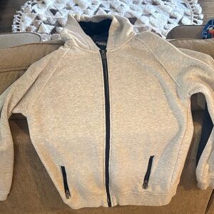 Vince Light Gray Hoodie with Dark Accents
